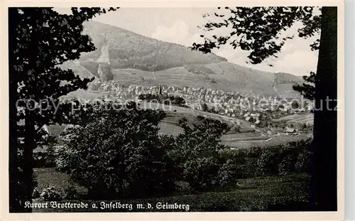 AK / Ansichtskarte Brotterode Panorama Kurort am Inselberg mit Seimberg Brotterode