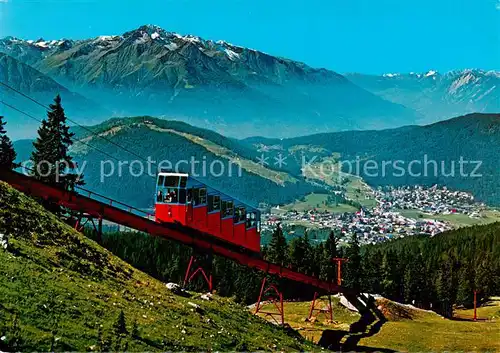 AK / Ansichtskarte Seefeld_Tirol Standseilbahn zur Rosshuette mit Hocheder und Inntal Seefeld Tirol