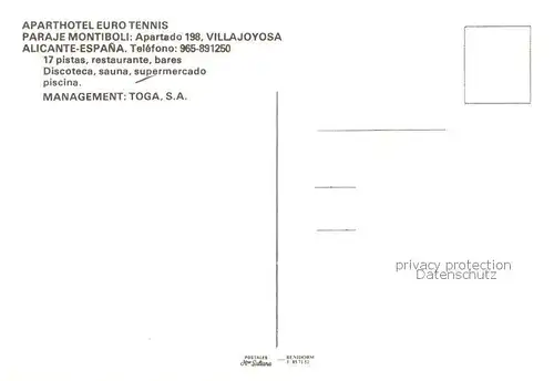 AK / Ansichtskarte Villajoyosa Aparthotel Euro Tennis Fliegeraufnahme Villajoyosa
