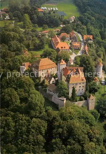 AK / Ansichtskarte Kuenzelsau Residenz Schloss Stetten Fliegeraufnahme Kuenzelsau