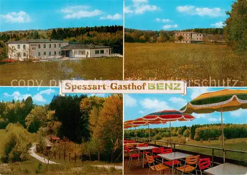 AK / Ansichtskarte Schollbrunn_Spessart Spessart Gasthof Benz Terrasse Panorama Schollbrunn Spessart