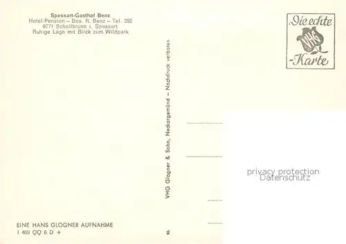 AK / Ansichtskarte Schollbrunn_Spessart Spessart Gasthof Benz Terrasse Panorama Schollbrunn Spessart