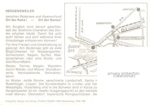 AK / Ansichtskarte Hergensweiler Panorama mit Bodenseeblick Hergensweiler