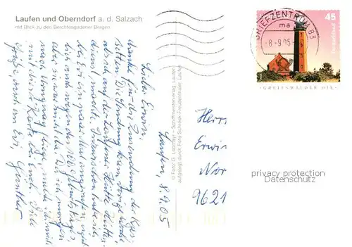 AK / Ansichtskarte Laufen_Salzach und Oberndorf mit Blick zu den Berchtesgadener Bergen Fliegeraufnahme Laufen Salzach