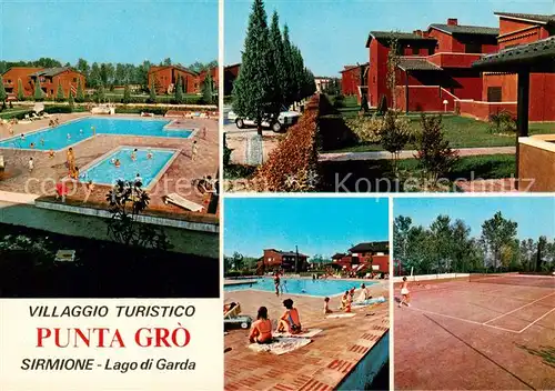 AK / Ansichtskarte Sirmione_Lago_di_Garda Punta Gro Schwimmbad Tennisplatz Sirmione_Lago_di_Garda