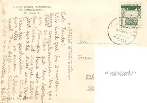 AK / Ansichtskarte Brandenburg_Iller Kloster Schloss Brandenburg Brandenburg_Iller
