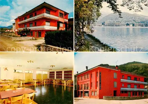 AK / Ansichtskarte Caslano_TI Pensione Ristorante del Popolo Seepartie Speisesaal 