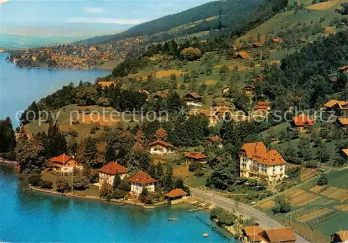 AK / Ansichtskarte Gunten_Thunersee_BE Hotel Eden Fliegeraufnahme 