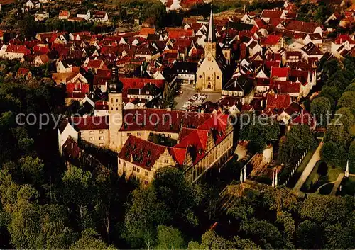 AK / Ansichtskarte Weikersheim Schloss mit Marktplatz Fliegeraufnahme Weikersheim