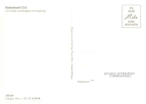 AK / Ansichtskarte Rottenbuch_Oberbayern mit Tiroler und Allgaeuer Hochgebirge Fliegeraufnahme Rottenbuch Oberbayern