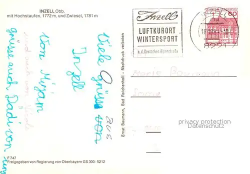 AK / Ansichtskarte Inzell Fliegeraufnahme mit Hochstaufen und Zwiesel Inzell