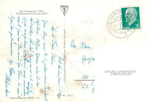 AK / Ansichtskarte Bad_Liebenstein Klubhaus an der Friedensallee Bad_Liebenstein