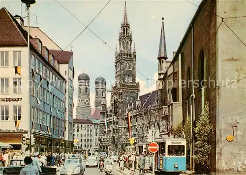 AK / Ansichtskarte  Strassenbahn Muenchen Rathaus 