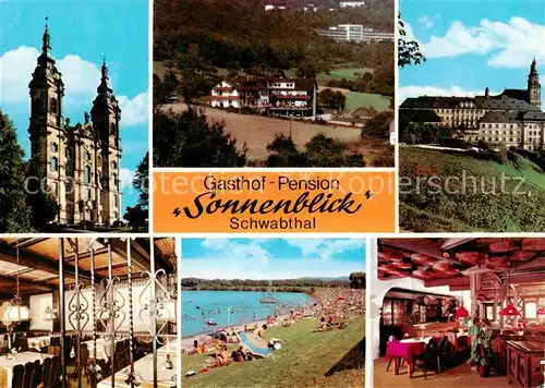 AK / Ansichtskarte  Schwabthal Hotel Pension Sonnenblick Gastraeume Liegewiese  Schwabthal