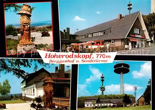 AK / Ansichtskarte 73841409 Schotten_Hessen Paule der Berggeist Berggasthof Restaurant Hoherodskopf Sendetuerme Schotten Hessen