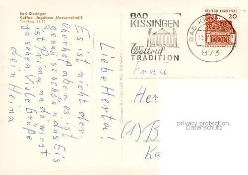 AK / Ansichtskarte  Bad_Kissingen Kaffee Jagdhaus Messerschmitt Freiterrasse Bad_Kissingen
