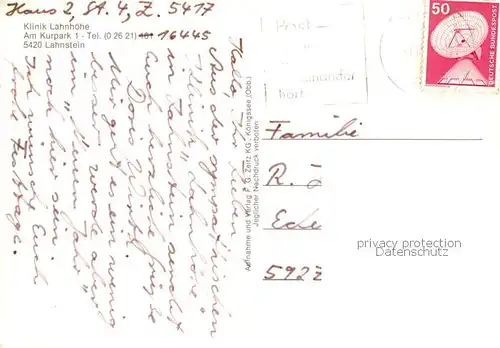 AK / Ansichtskarte  Lahnstein Klinik Lahnhoehe Lahnstein