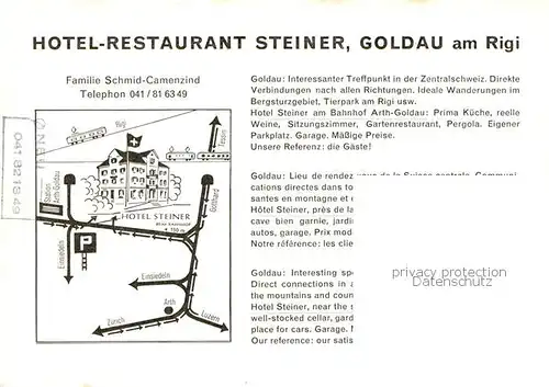AK / Ansichtskarte  Goldau_Arth_SZ Hotel Restaurant Steiner 