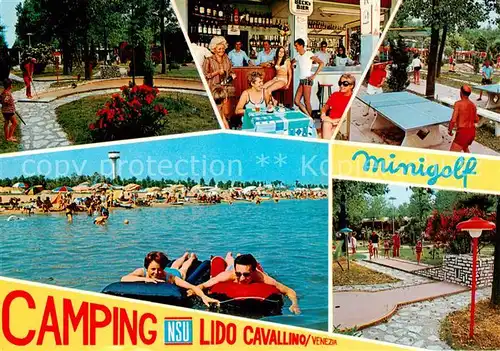 AK / Ansichtskarte 73841469 Cavallino_Lido_Venezia_IT Camping NSU Lido Minigolf Strand Bar Tischtennis  