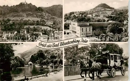 AK / Ansichtskarte  Bad_Blankenburg Schlossblick Gondelteich Postkutsche Bad_Blankenburg