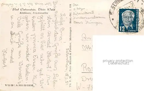 AK / Ansichtskarte  Bad_Liebenstein Klubhaus Friedensallee Bad_Liebenstein