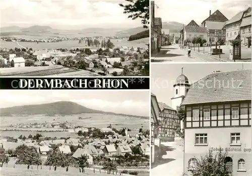 AK / Ansichtskarte  Dermbach_Thueringen_Rhoen Panorama Ortspartie Kirche Fachwerkhaeuser Dermbach_Thueringen_Rhoen