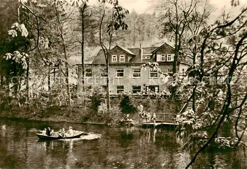 AK / Ansichtskarte 73841582 Brotterode Restaurant Waldschloesschen Gehege Gondelteich Brotterode