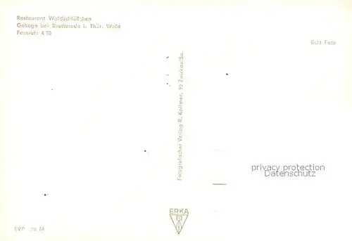AK / Ansichtskarte  Brotterode Restaurant Waldschloesschen Gehege Gondelteich Brotterode