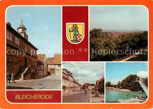 AK / Ansichtskarte  Bleicherode Rathaus Panorama Maxim Gorki Strasse Freibad Bleicherode