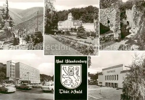 AK / Ansichtskarte 73841614 Bad_Blankenburg Am Griesbachfelsen FDGB Erholungsheim Am Goldberg Burgruine Greifenstein FDGB Urlauberwohnheim Magnus Poser Stadthalle Bad_Blankenburg