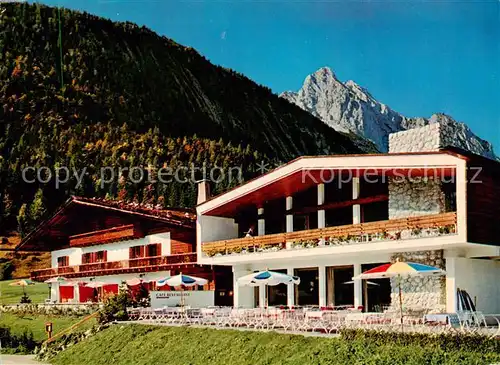 AK / Ansichtskarte  Mittenwald_Bayern Hotel Lautersee mit Wettersteinspitze Mittenwald Bayern