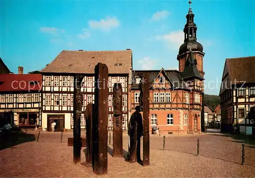 AK / Ansichtskarte 73841676 Stolberg_Harz Thomas Muentzer Denkmal am Markt Stolberg Harz