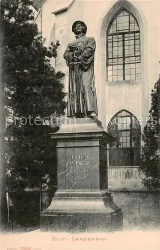 AK / Ansichtskarte  Zuerich_ZH Zwinglidenkmal Zuerich_ZH