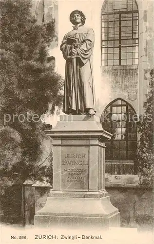 AK / Ansichtskarte  Zuerich_ZH Zwingli Denkmal Zuerich_ZH