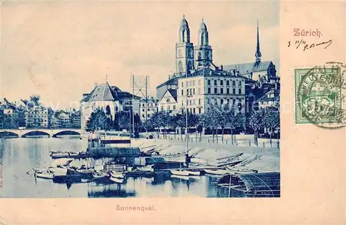 AK / Ansichtskarte  Zuerich_ZH Sonnenquai Zuerich_ZH