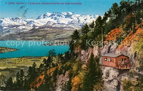 AK / Ansichtskarte  Uetliberg_ZH Falltaesche Glecksteinhuette mit Glaernischkett Uetliberg ZH