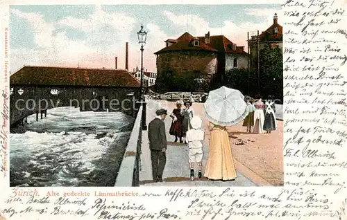 AK / Ansichtskarte  Zuerich_ZH Alte gedeckte Limmatbruecke Zuerich_ZH