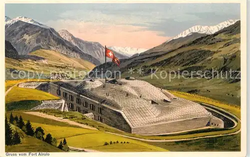 AK / Ansichtskarte  Airolo_TI Fort Airolo Panorama Militaerpost 