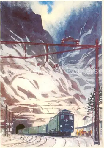 AK / Ansichtskarte Eisenbahn Gothardbahn Schweiz  Eisenbahn