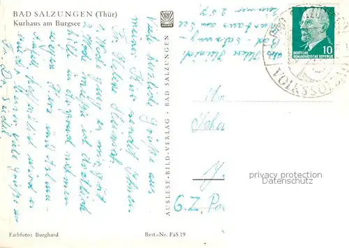 AK / Ansichtskarte Bad_Salzungen Kurhaus am Burgsee Bad_Salzungen