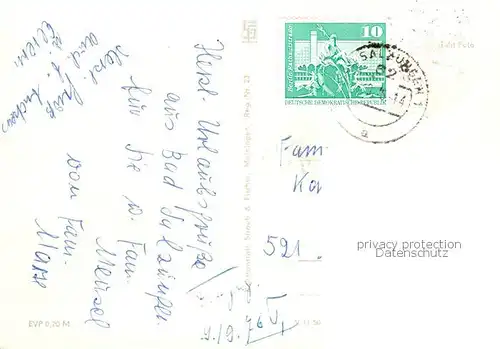 AK / Ansichtskarte Bad_Salzungen Markt Brunnen Rathaus Blick zum Kurhaus Otto Grotewohl Schule Bad_Salzungen