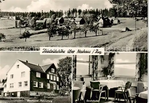 AK / Ansichtskarte Neuhaus_Rennweg Gesamtansicht Gasthaus Rennsteig Gaststube Neuhaus Rennweg