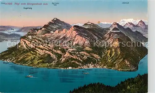 AK / Ansichtskarte Buergenstock_Vierwaldstaettersee Blick vom Buergenstock mit Zugersberg Buergenstock