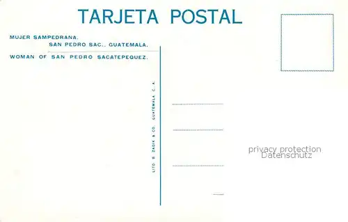 AK / Ansichtskarte San_Pedro_Guatemala Woman of San Pedro Sacatepequez 