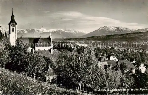 AK / Ansichtskarte Hitzkirch am Baldeggersee mit Kirche und Alpenblick Hitzkirch