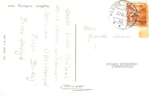 AK / Ansichtskarte Wengen__BE mit Jungfrau 