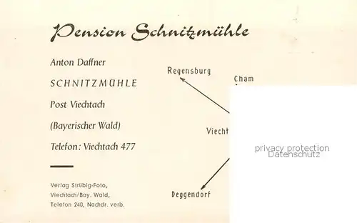 AK / Ansichtskarte Viechtach_Bayerischer_Wald Pension Schnitzmuehle Viechtach_Bayerischer