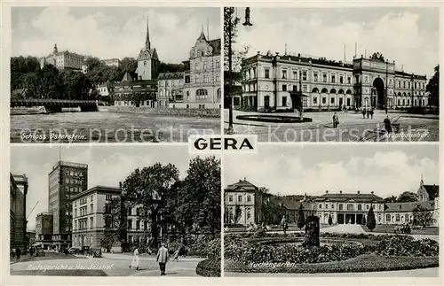 AK / Ansichtskarte Gera Schloss Osterstein Amtsgericht und Handelshof Hauptbahnhof Kuechengarten Gera