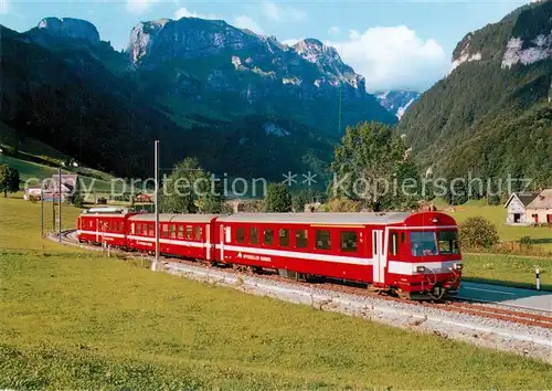 AK / Ansichtskarte 73841953 Eisenbahn Pendelzug Appenzeller Bahnen Schwendetal Bogarten Boetzal Eisenbahn