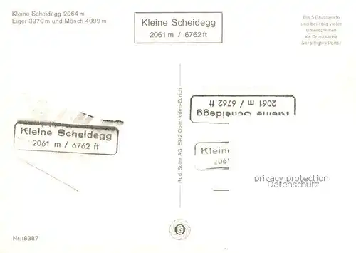 AK / Ansichtskarte 73841965 Eisenbahn Kleine Scheidegg Eiger Moench  Eisenbahn